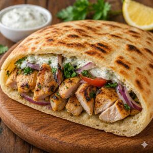 Σουβλάκι Κοτόπουλο στην Πίττα/ Chicken Souvlaki in Pitta
